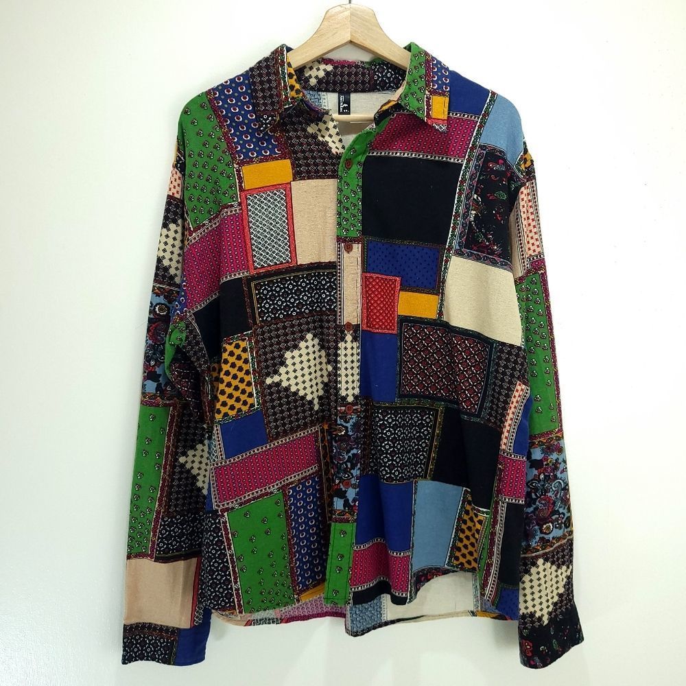Patchwork Button Down Shirt